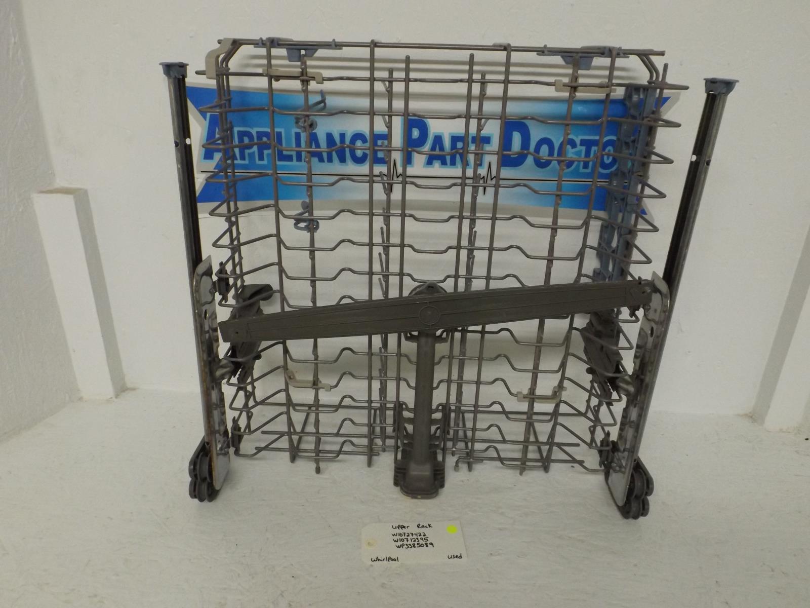 Whirlpool Dishwasher W10727422 W10712395 WP3385089 Upper Rack Used Whirlpool Dishwasher W10727422 W10712395 WP3385089 Upper Rack Used